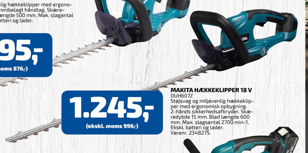 Tilbud på MAKITA HÆKKEKLIPPER 18 V fra Davidsen til 1.245 kr.