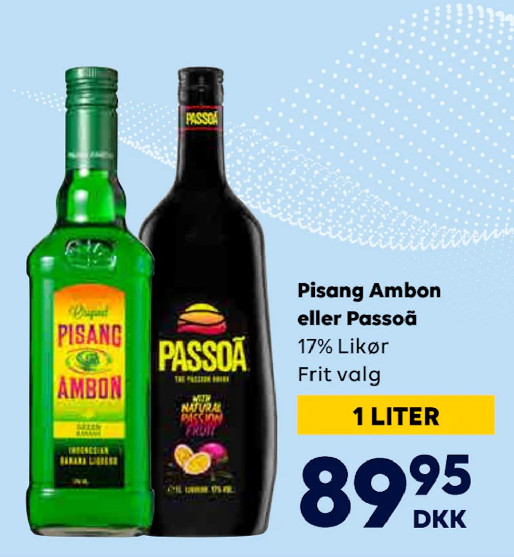 Tilbud på Pisang Ambon eller Passoã fra BorderShop til 89,95 kr.