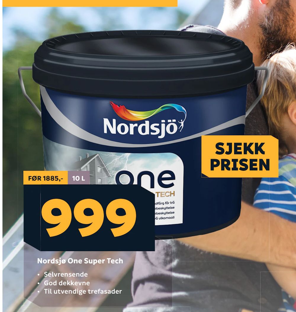 Tilbud på Nordsjø One Super Tech fra Megaflis til 999 kr