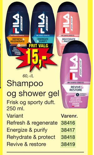 Shampoo og shower gel