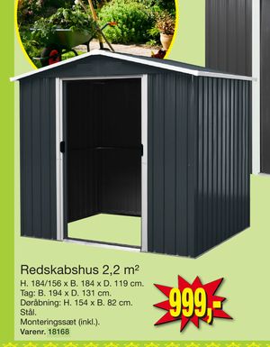 Redskabshus 2,2 m²