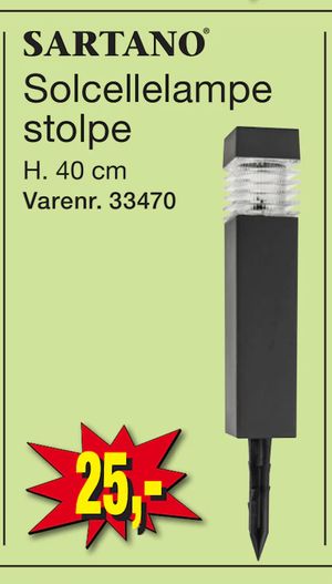 Solcellelampe stolpe