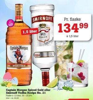 Captain Morgan Spiced Gold eller Smirnoff Vodka Recipe No. 21
