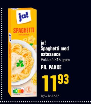 ja! Spaghetti med ostesauce