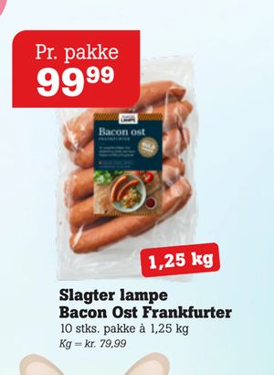 Slagter lampe Bacon Ost Frankfurter