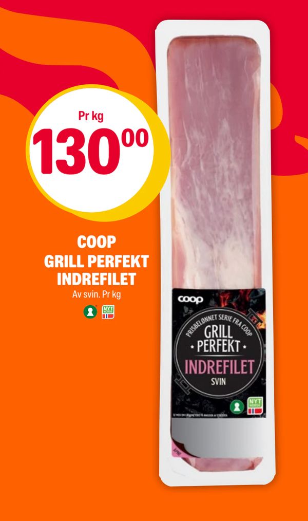 COOP GRILL PERFEKT INDREFILET Av svin. Pr kg