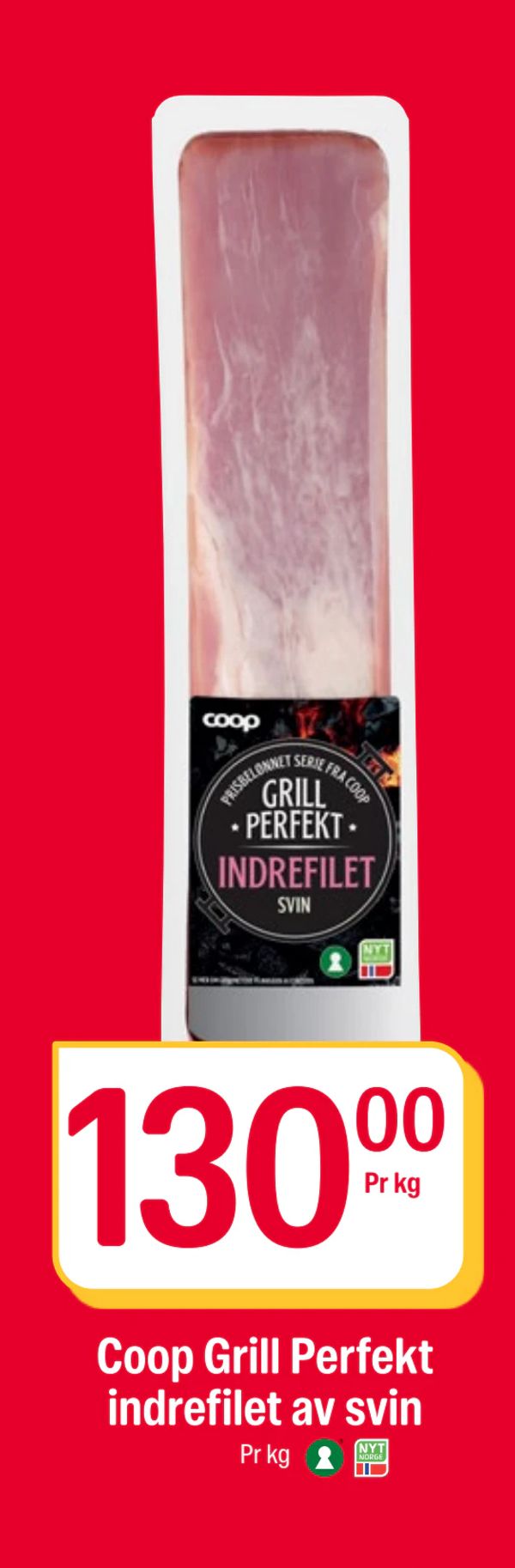Coop Grill Perfekt indrefilet av svin Pr kg