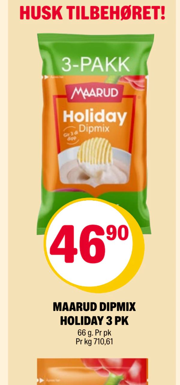 MAARUD DIPMIX HOLIDAY 3 PK 66 g. Pr pk Pr kg 710,61