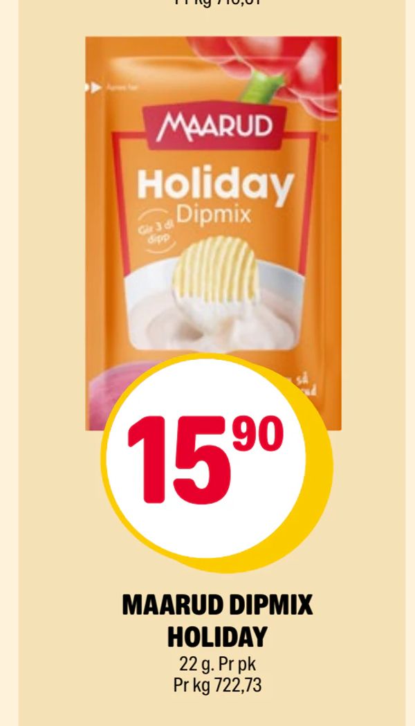 MAARUD DIPMIX HOLIDAY 22 g. Pr pk Pr kg 722,73