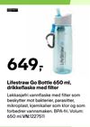 Lifestraw Go Bottle 650 ml, drikkeflaske med filter