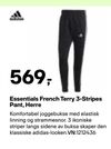 Essentials French Terry 3-Stripes Pant, Herre