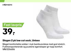 Slogen 2 pk low cut sock, Unisex