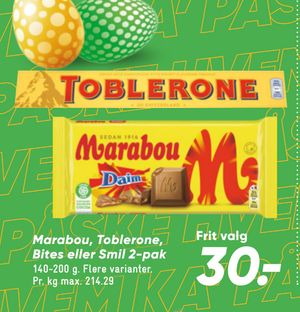 Marabou, Toblerone, Bites eller Smil 2-pak