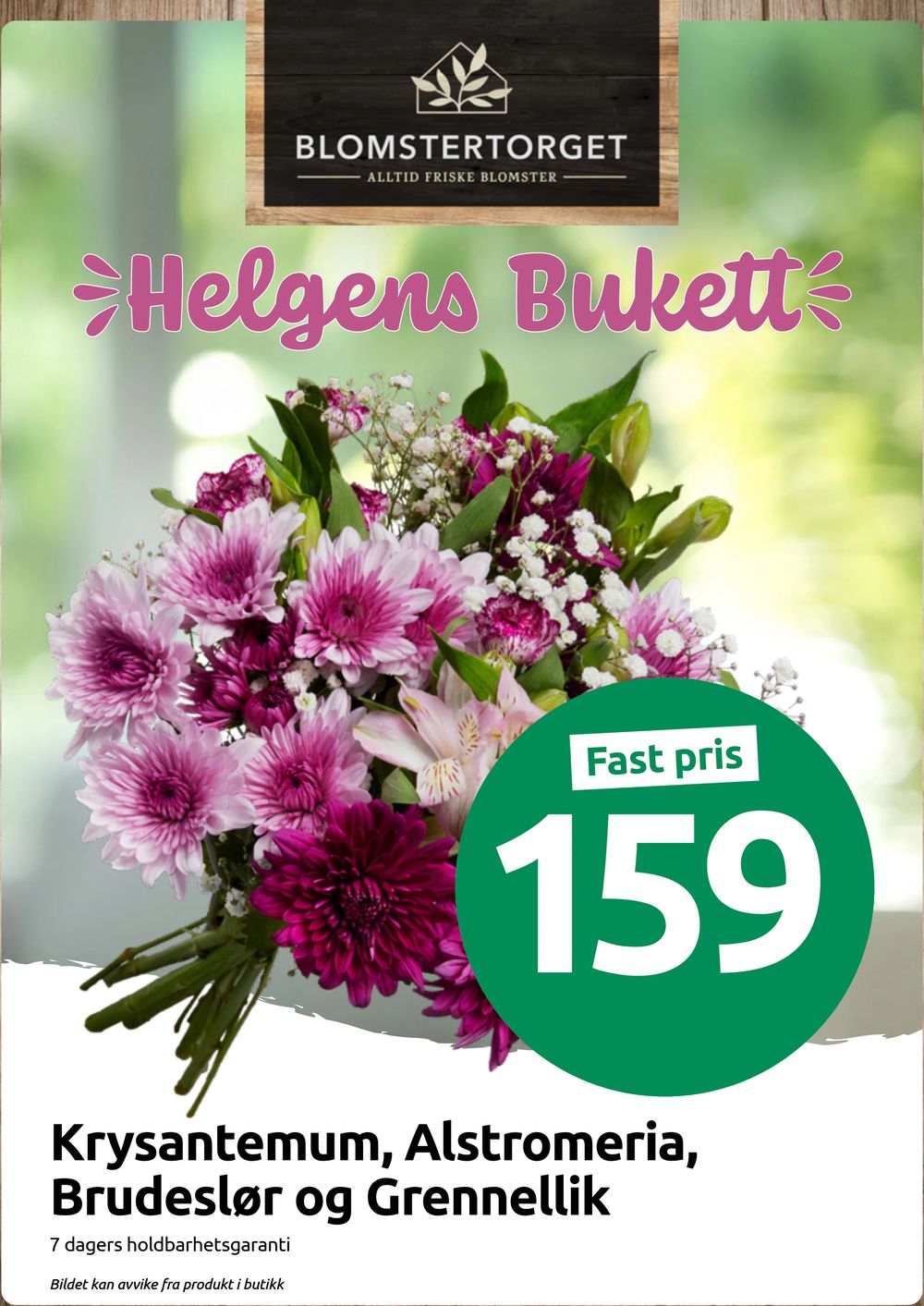 Krysantemum, Alstromeria, Brudeslør og Grennellik
