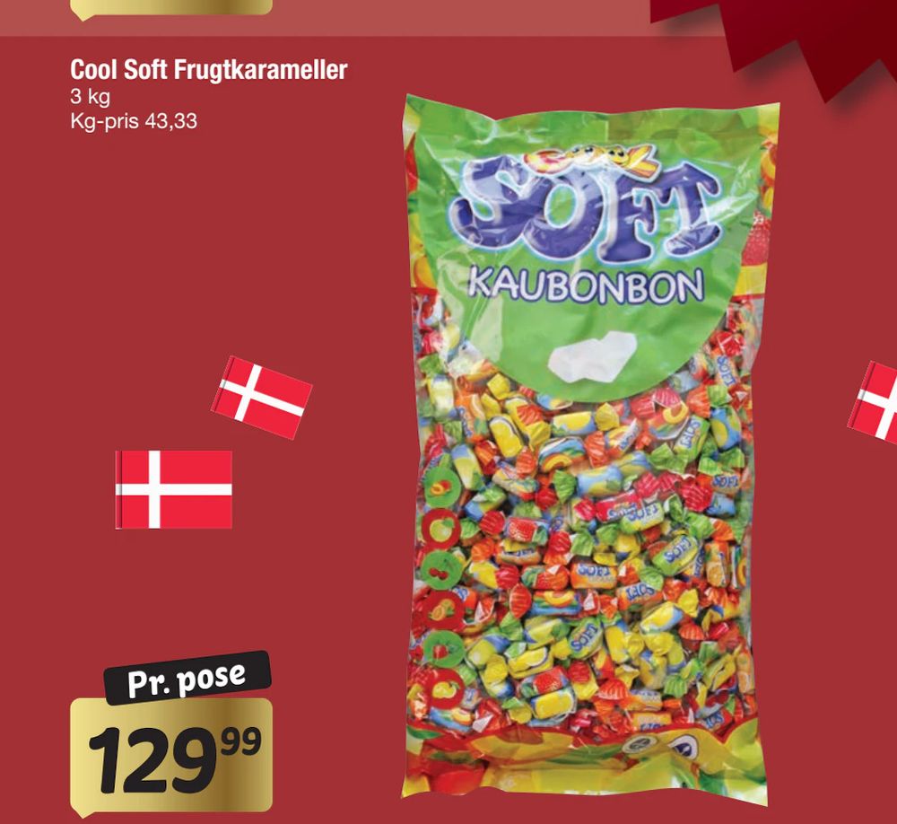 Tilbud på Cool Soft Frugtkarameller fra fakta Tyskland til 129,99 kr.