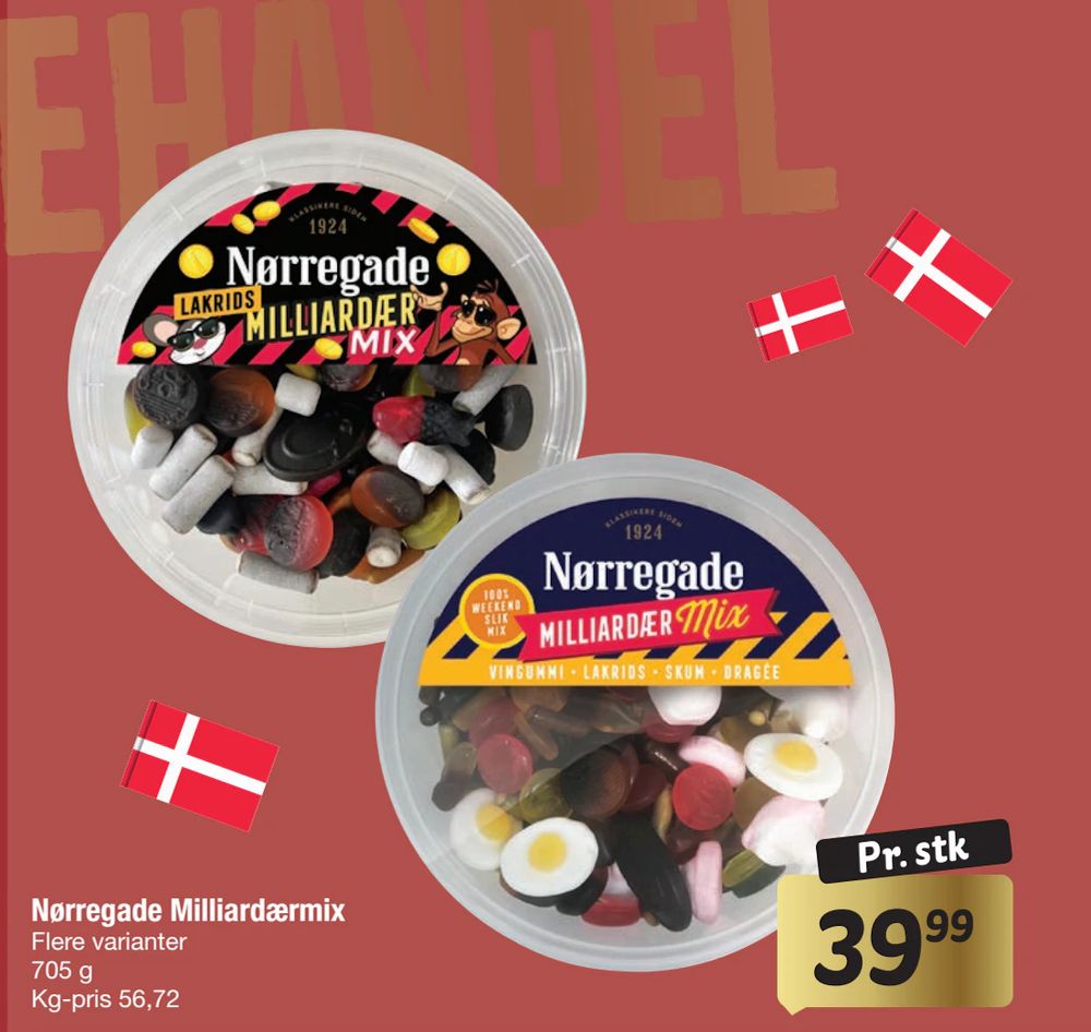 Tilbud på Nørregade Milliardærmix fra fakta Tyskland til 39,99 kr.