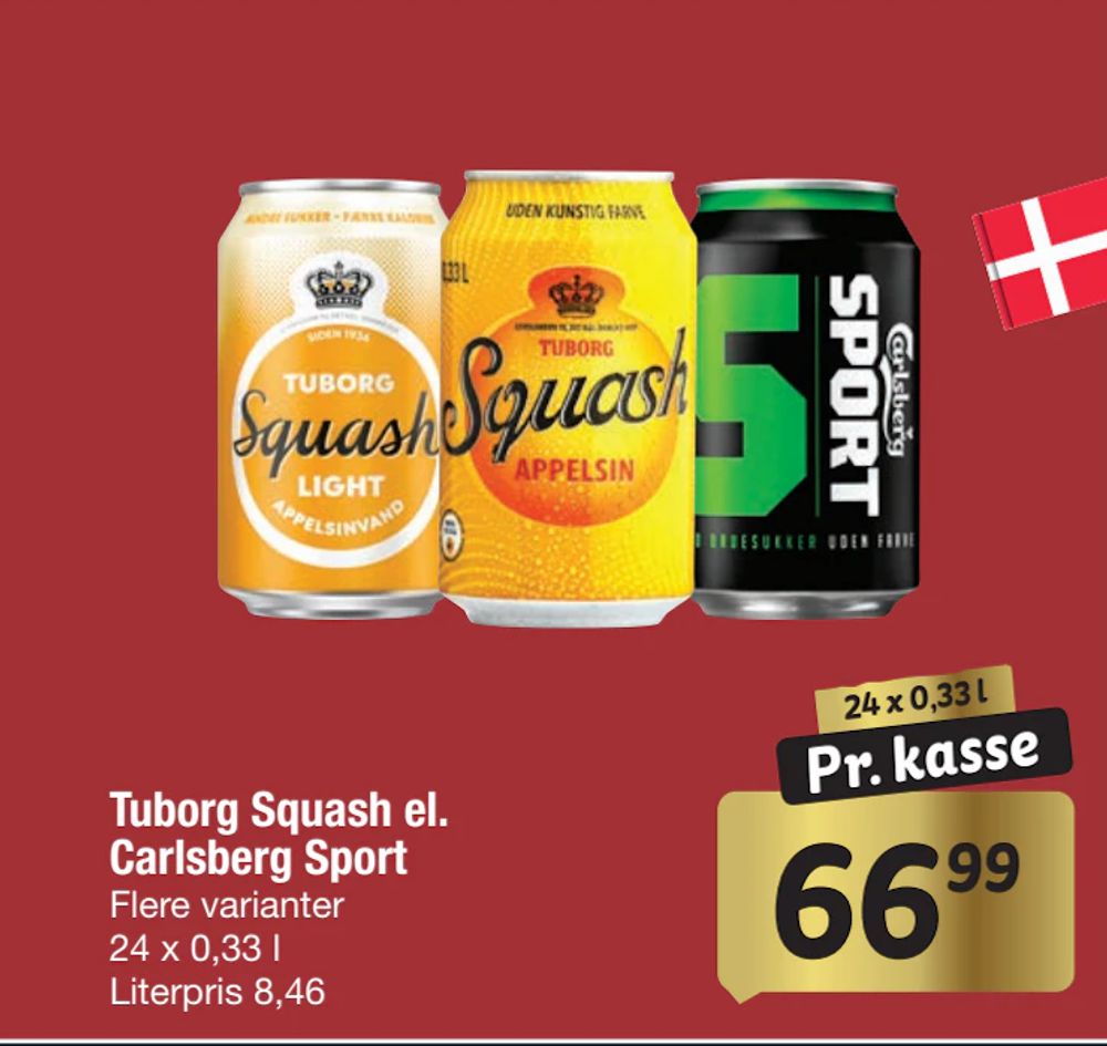Tilbud på Tuborg Squash el. Carlsberg Sport fra fakta Tyskland til 66,99 kr.