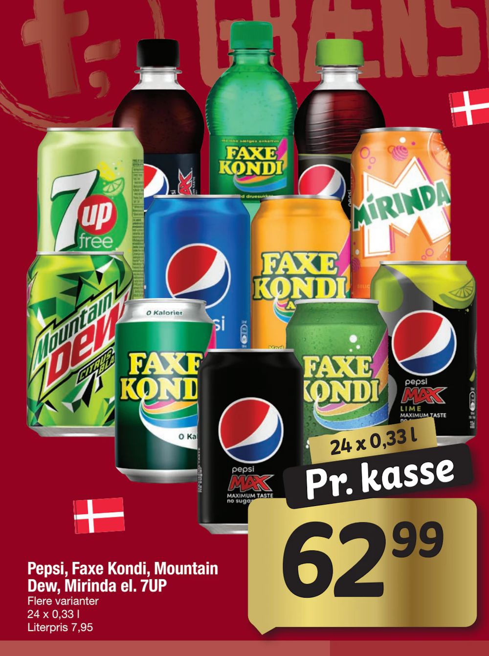 Tilbud på Pepsi, Faxe Kondi, Mountain Dew, Mirinda el. 7UP fra fakta Tyskland til 62,99 kr.