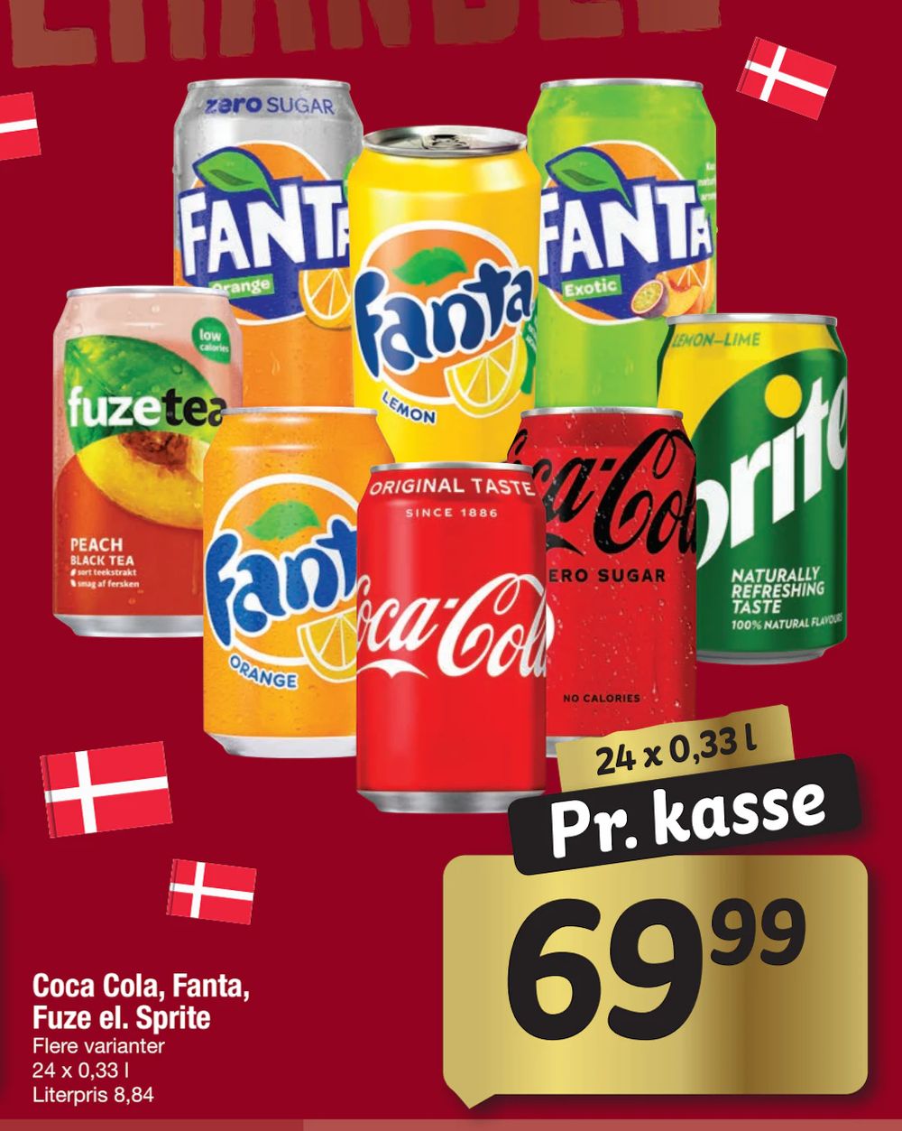 Tilbud på Coca Cola, Fanta, Fuze el. Sprite fra fakta Tyskland til 69,99 kr.