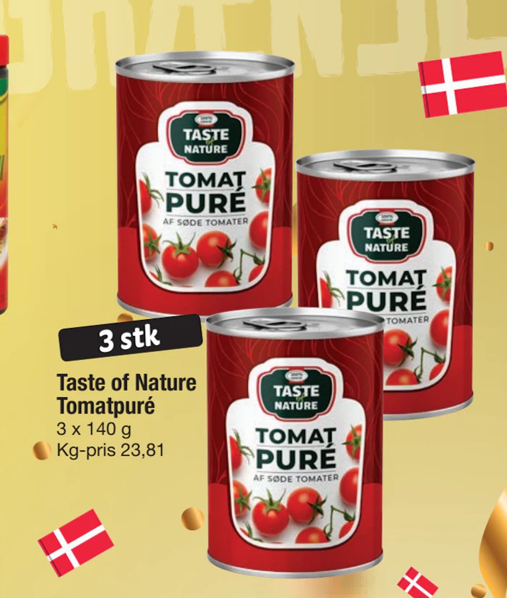 Tilbud på Taste of Nature Tomatpuré fra fakta Tyskland til 10 kr.