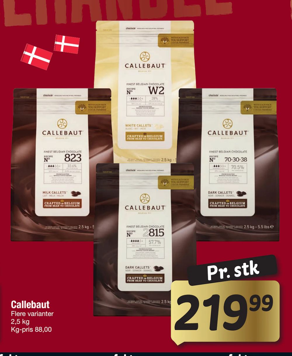 Tilbud på Callebaut fra fakta Tyskland til 219,99 kr.