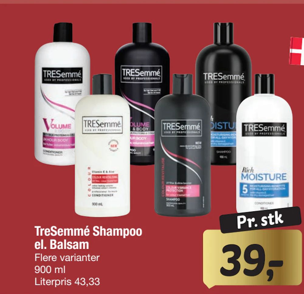 Tilbud på TreSemmé Shampoo el. Balsam fra fakta Tyskland til 39 kr.