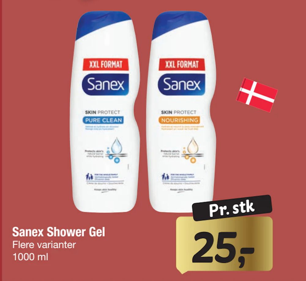 Tilbud på Sanex Shower Gel fra fakta Tyskland til 25 kr.