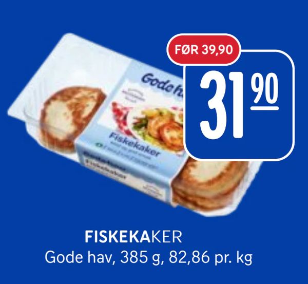 FISKEKAKER Gode hav, 385 g, 82,86 pr. kg