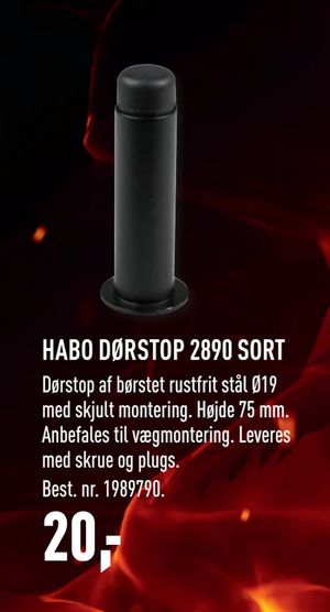 HABO DØRSTOP 2890 SORT