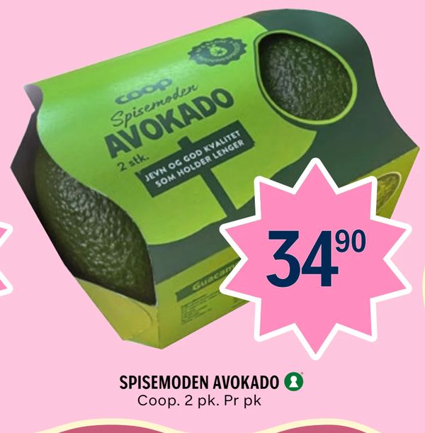 SPISEMODEN AVOKADO Coop. 2 pk. Pr pk