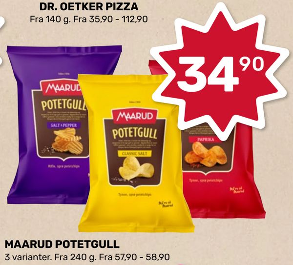 MAARUD POTETGULL 3 varianter. Fra 240 g. Fra 57,90 - 58,90