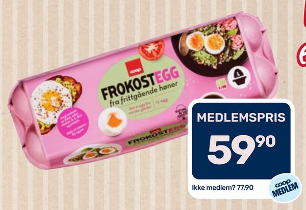 Coop Frokostegg fra frittgående høner Store egg fra norske gårder