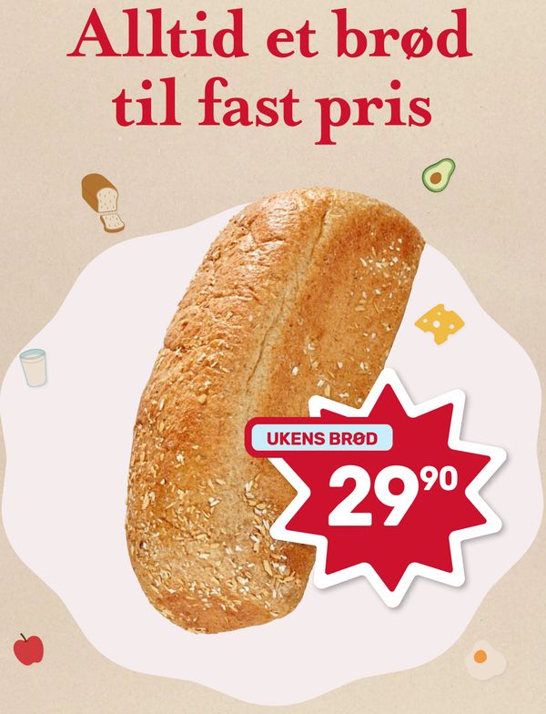 Ukens brød Alltid et brød til fast pris