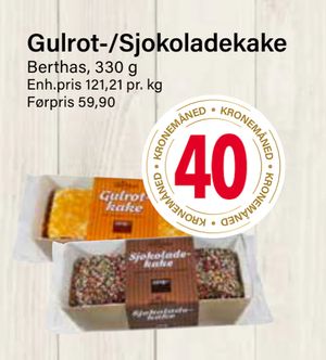 Gulrot-/Sjokoladekake