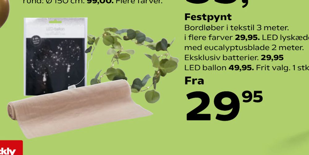 Tilbud på Festpynt fra SuperBrugsen til 29,95 kr.