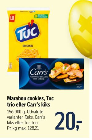 Marabou cookies, Tuc trio eller Carr's kiks