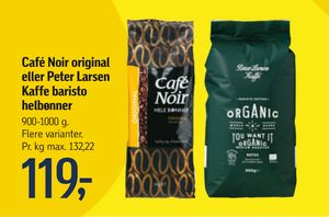 Café Noir original eller Peter Larsen Kaffe baristo helbønner