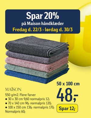 Spar 20% på Maison håndklæder