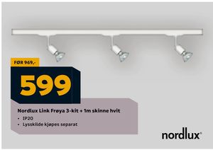 Nordlux Link Frøya 3-kit + 1m skinne hvit