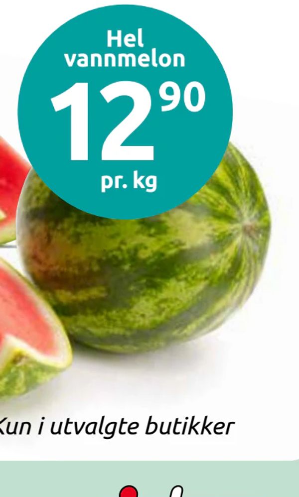 Hel vannmelon pr. kg *Kun i utvalgte butikker