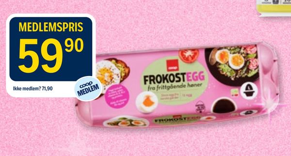 FROKOSTEGG fra frittgående høner 12 egg