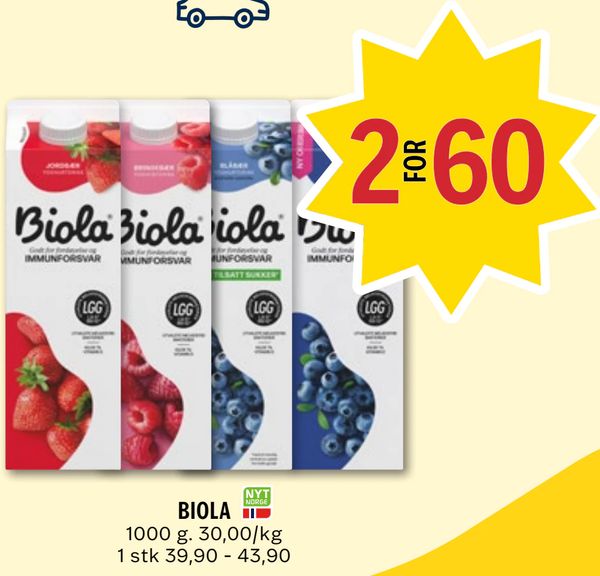 BIOLA 1000 g. 30,00/kg 1 stk 39,90 - 43,90