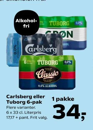 Carlsberg eller Tuborg 6-pak