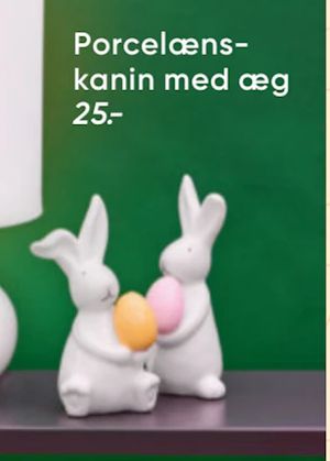 Porcelæns kanin med æg