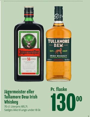 Jägermeister eller Tullamore Dew Irish Whiskey