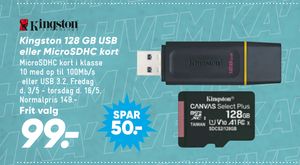 Kingston 128 GB USB eller MicroSDHC kort