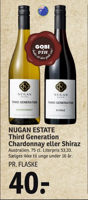 NUGAN ESTATE Third Generation Chardonnay eller Shiraz