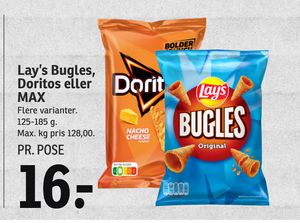 Lay’s Bugles, Doritos eller MAX
