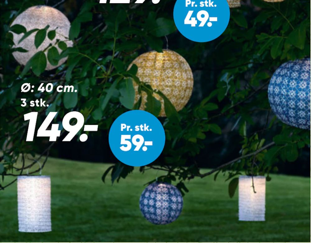 Tilbud på Gitte solarlampe rund eller cylinder fra Bilka til 149 kr.