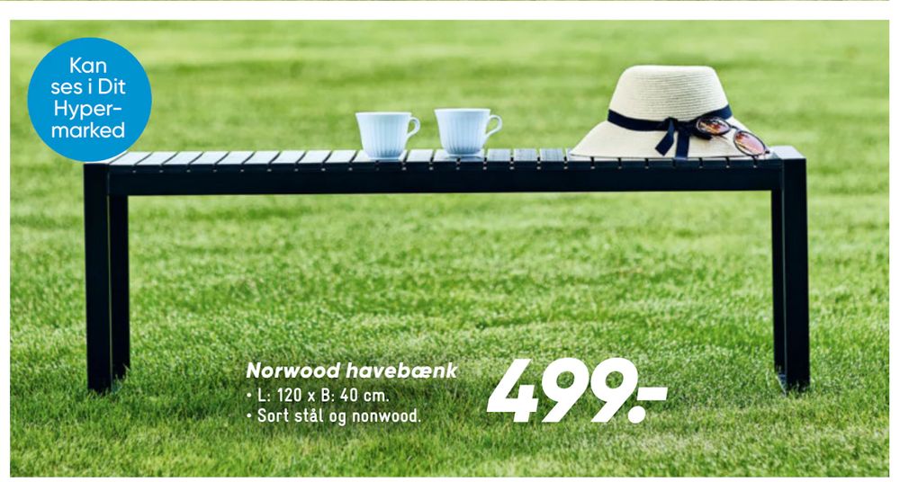 Tilbud på Norwood havebænk fra Bilka til 499 kr.